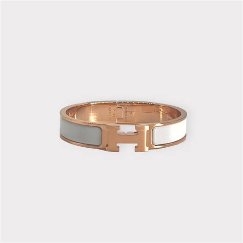 hermes white and rose gold bracelet|hermes h bracelet white.